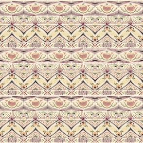 Southwest Tapestry in Lilac and Sage on Sandy Yellow