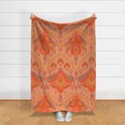 IKAT. Peach shades. Large Scale. 
