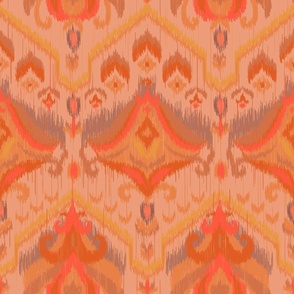 IKAT. Delicate peach shades.