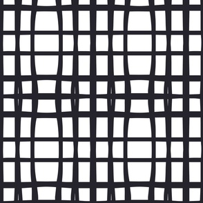 Intersecting Lines - Geometric Line Grid - Black and White - large - wallpaper