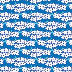 Tiny White Flower - Blue