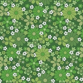 Green - Retro floral small