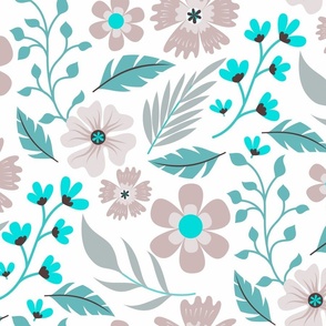 Mid Century Flower And Leaf Pattern