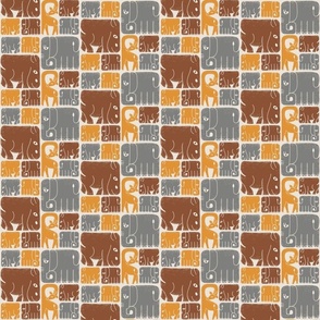 (S) African Safari brown, grey, yellow