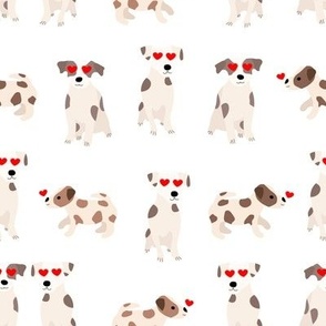 Jack Russell Terrier  with hearts 2