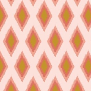 Ikat Diamonds - Blush Pink background