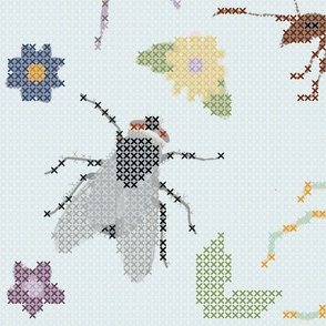 Cross stitch Insects Larger Scale