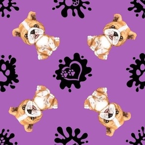 Puppy Love 4 Bulldog Purple