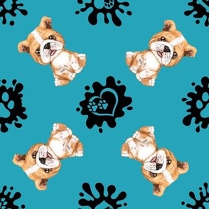 Puppy Love 4 Bulldog Teal