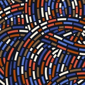 Abstract Micro Mosaic - Red and Blue - l
