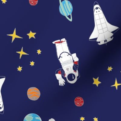 'Rocket Boy'  Outer Space Astronaut Navy Medium Scale