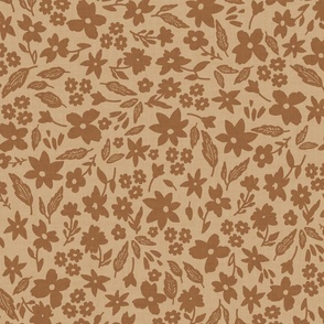 Ditsy Florals Toffee Beige Large