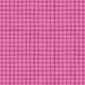 Simple Monochrome Hand Drawn Grid Blender Print - Fuchsia Bright Pink -  8x8 inch - Medium Scale