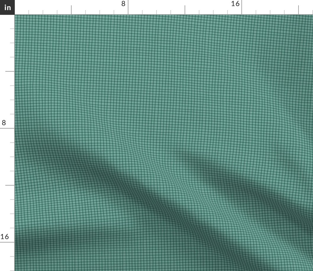 Simple Monochrome Hand Drawn Grid Blender Print - Aqua Turquoise - Medium Scale