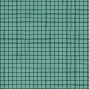 Simple Monochrome Hand Drawn Grid Blender Print - Aqua Turquoise - 24x24 inch - Jumbo Scale