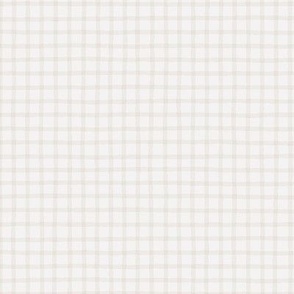 Simple Monochrome Hand Drawn Grid Blender Print - Beige White - Large Scale