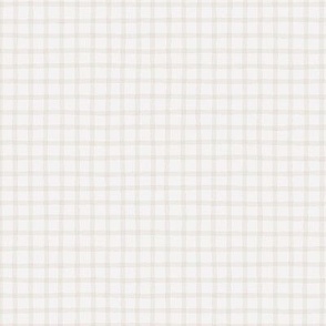 Simple Monochrome Hand Drawn Grid Blender Print - Beige White - 24x24 inch - Jumbo Scale