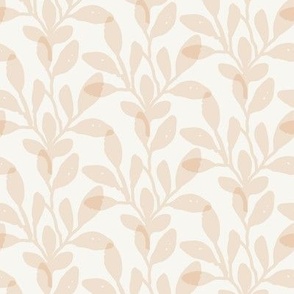 Foliage Overlay - Soft Pink on Cream | Botanical Leaves