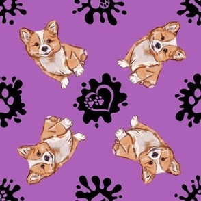 Puppy Love 7 Corgi Purple