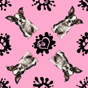 Puppy Love 9 Boston Terrier Pink