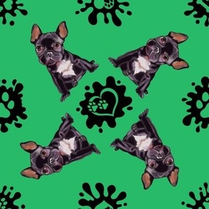 Puppy Love 10 French Bulldog Green