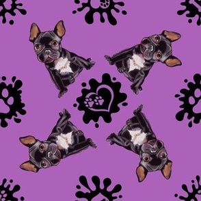 Puppy Love 10 French Bulldog Purple