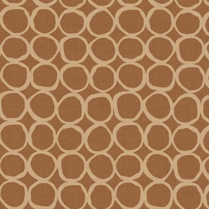 Freehand Circles Beige Toffee Large