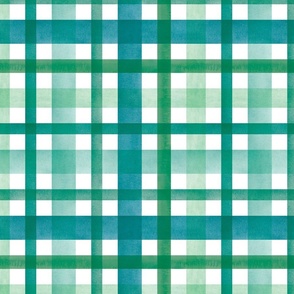 Green St. Patrick's Day Watercolor Plaid 12 inch. 