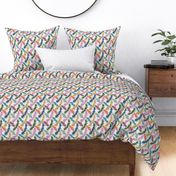 Coastal Charm Hand Drawn Rainbow Color Coral Reef Pattern in Jewel Tones - Small