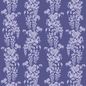 Wisteria & Honeysuckle Silhouette - purple/blue on dark