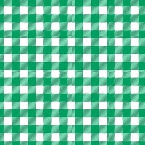 Green and white gingham