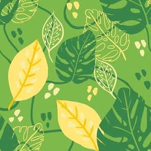 Lime Green Tropical Leaves
