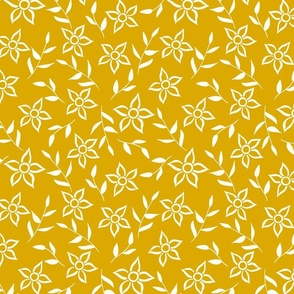 Cream On Gold Flowers (Small)