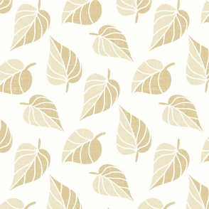 Leaves in Brown and Beige on a Cream Background