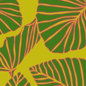 Large Kalo Leaves green and yellow