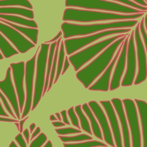 Large Kalo Leaves dark green and green