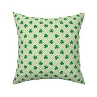 SMALL checkerboard shamrock st. patricks day fabric - green