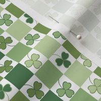 SMALL shamrock checkerboard fabric - trendy st. pattys fabric  cute design