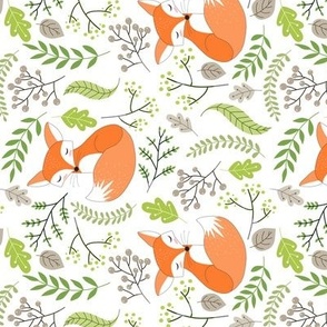 Fox - Sleepy Foxes - Baby Nursery Woodland Animals Kids Childrens Bedding OG3 ROTATED
