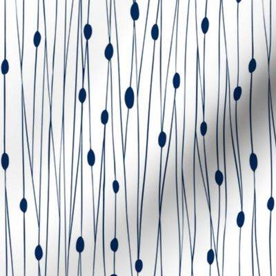 Entangled - Geometric Lines White Navy Blue