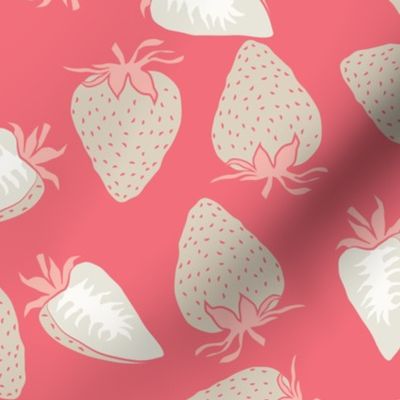 medium - white strawberries on pink