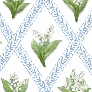 LILY OF THE VALLEY Cobalt and white