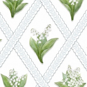 LILY OF THE VALLEY Soft blue and green 