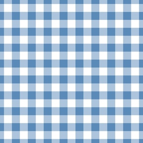 Deep Tranquil Blue Gingham Plaid / Cottagecore / Large