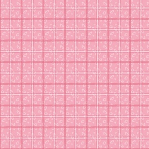 Leopard Print Jungle Plaid in Bright Pink - Small Scale