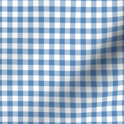 Deep Tranquil Blue Gingham Plaid / Small