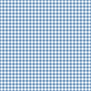 Deep Tranquil Blue Gingham Plaid / Cottagecore / Small