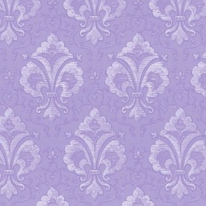 Textured Fleur-de-Lis Damask in Digital Lavender