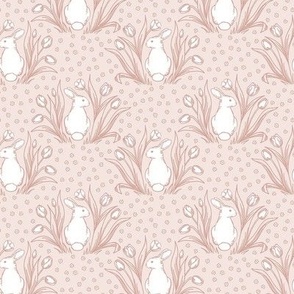 Rabbit Flora - Pink, Medium Scale