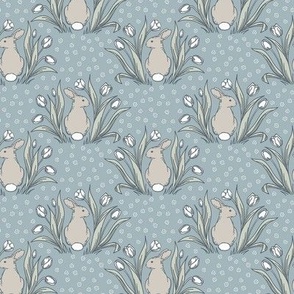 Rabbit Flora - Blue, Medium